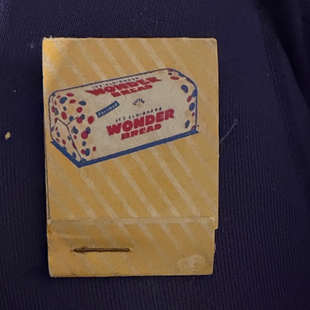 Vintage Wonder Bread Matchbook Pin - Yellow, Red & Blue